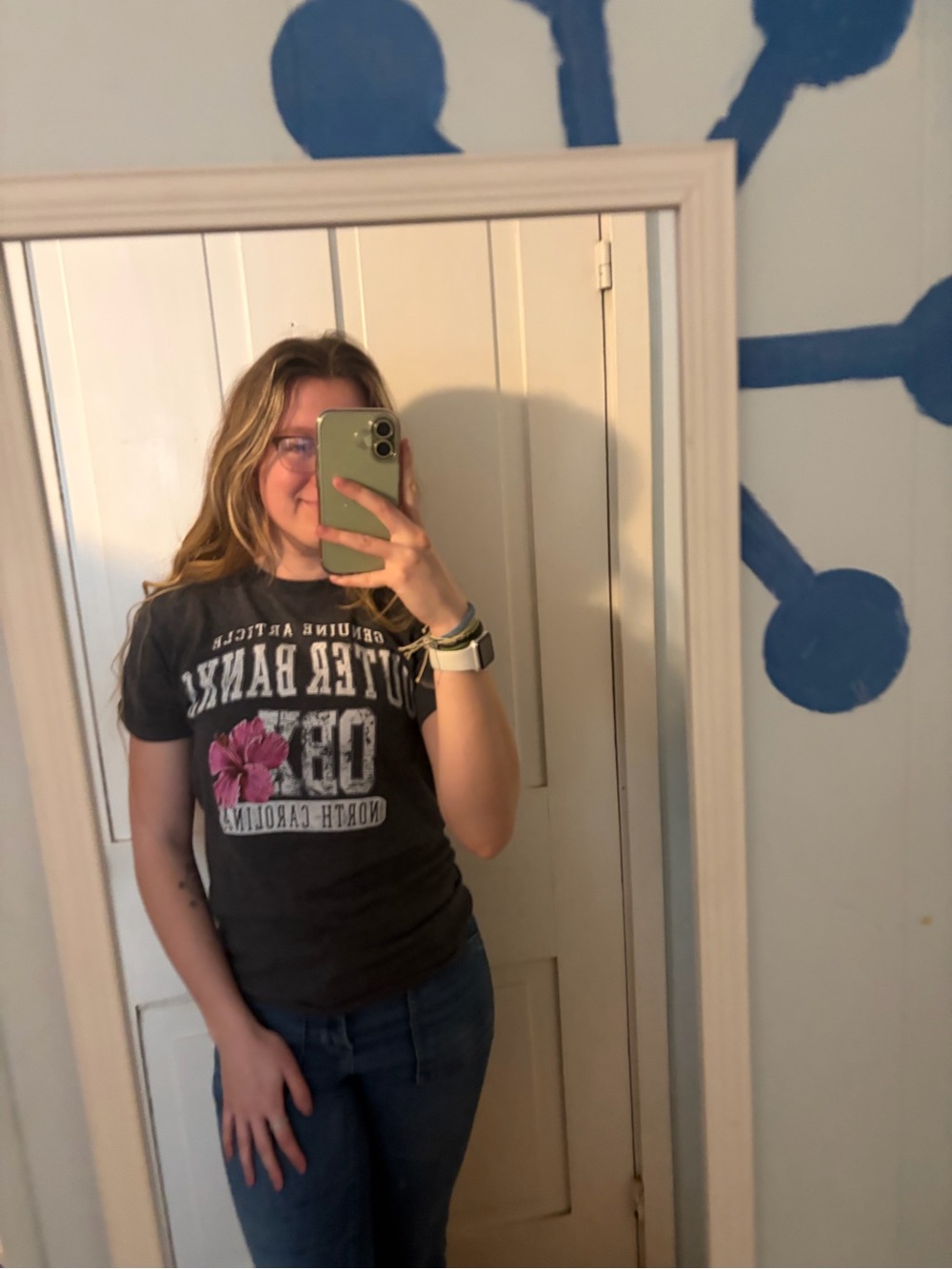 Outer banks OBX North Carolina floral gray tshirt